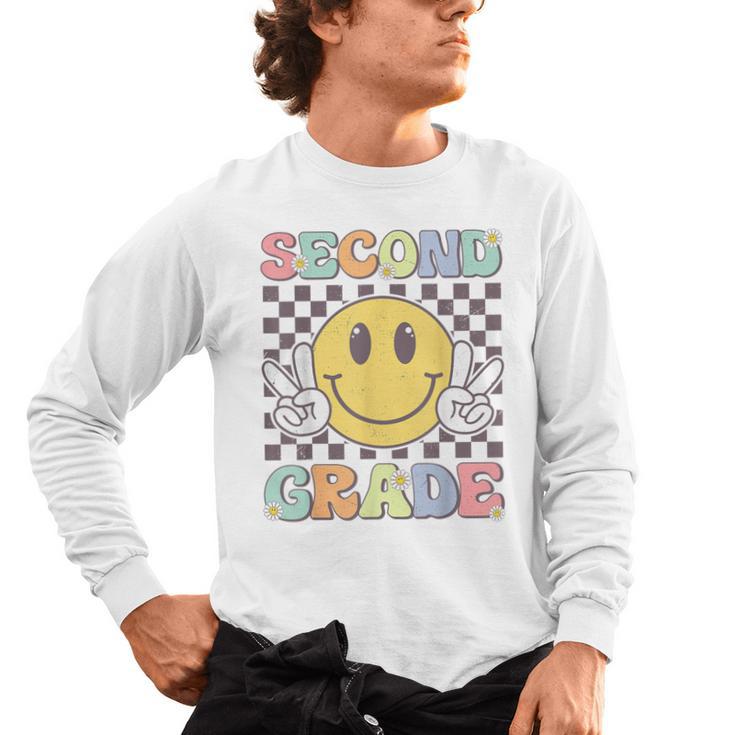 Second Grade Teachers Boys Girls Smile Face 2nd Grade Team Men's Long Sleeve T-Shirt