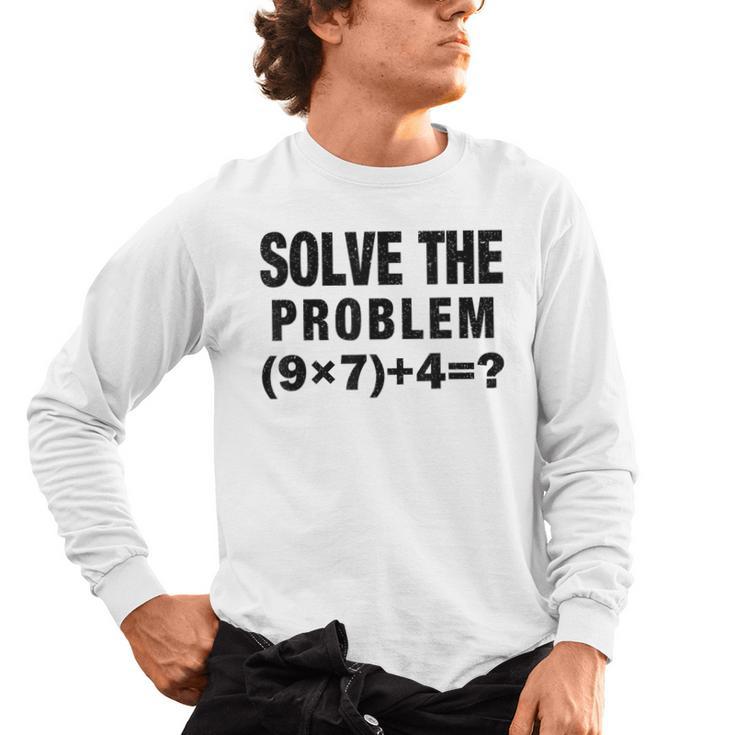 Solve The Problem 9×74 Math Teacher Men's Long Sleeve T-Shirt, trending gift Solve The Problem 9×74 Math Teacher Men's Long Sleeve T-Shirt, trending gift