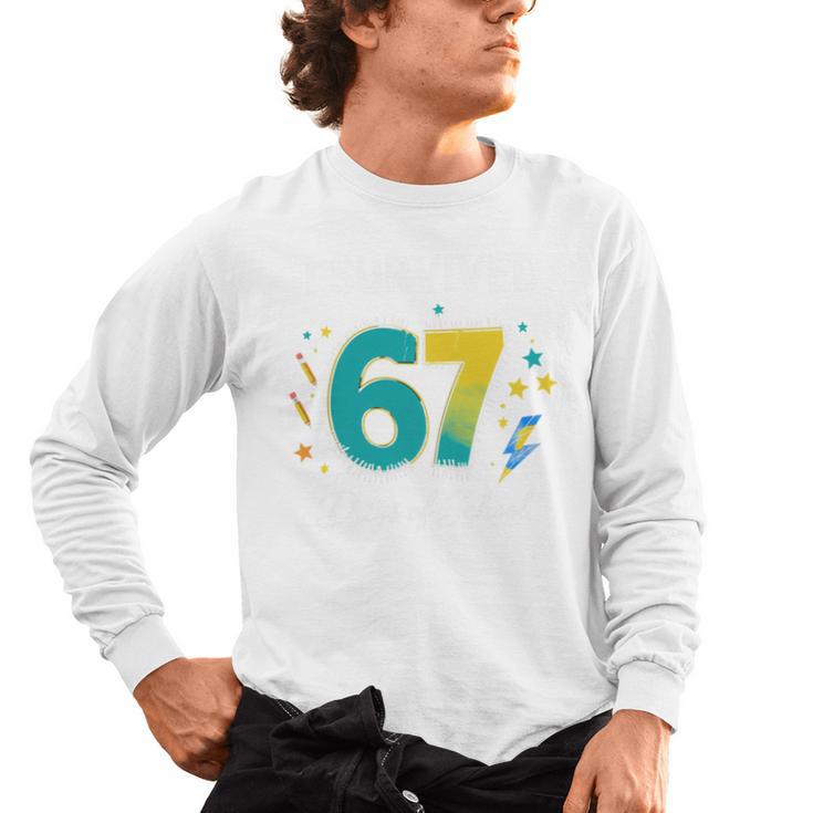 I Survived 67 Days Of School Teachers Students Meme Men's Long Sleeve T-Shirt