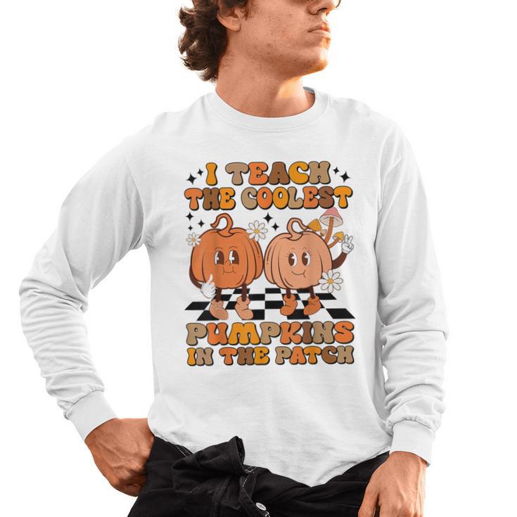 I Teach The Coolest Pumpkins In The Patch Teacher Halloween Men's Long Sleeve T-Shirt