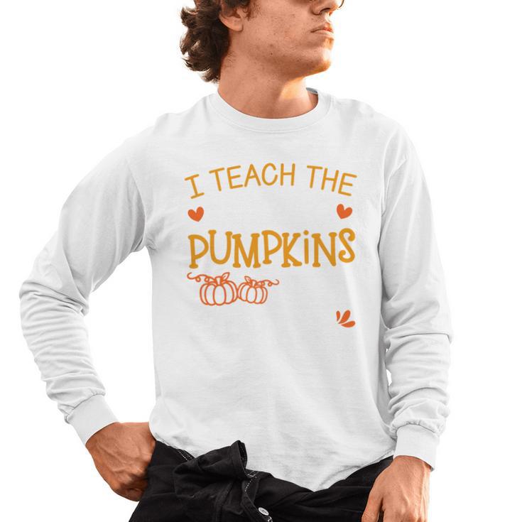 I Teach The Cutest Pumpkins In The Patch Shirt Teacher Men's Long Sleeve T-Shirt