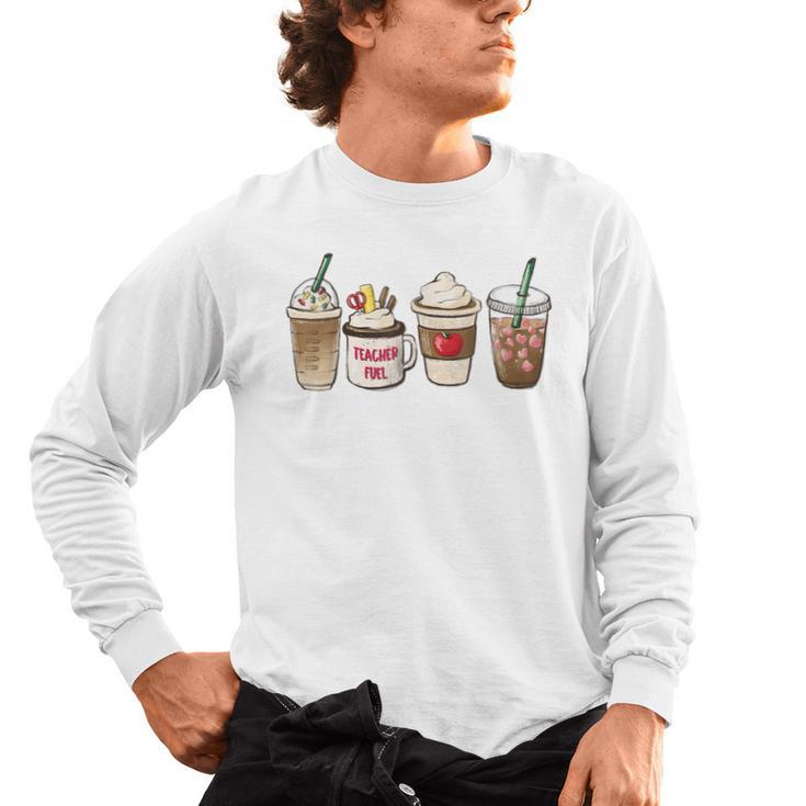 Teacher Fuel Coffee Teacher Mug Latte Iced Coffee Fall Men's Long Sleeve T-Shirt