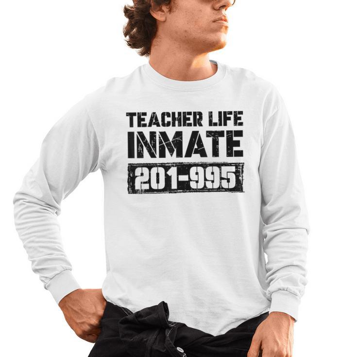 Teacher Life Jail Inmate Prisoner Halloween Costume Men's Long Sleeve T-Shirt