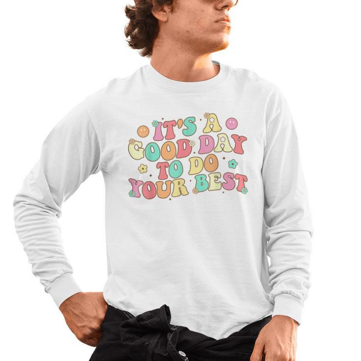 Teacher Testing Shirt It's A Good Day To Do Best Groovy Men's Long Sleeve T-Shirt