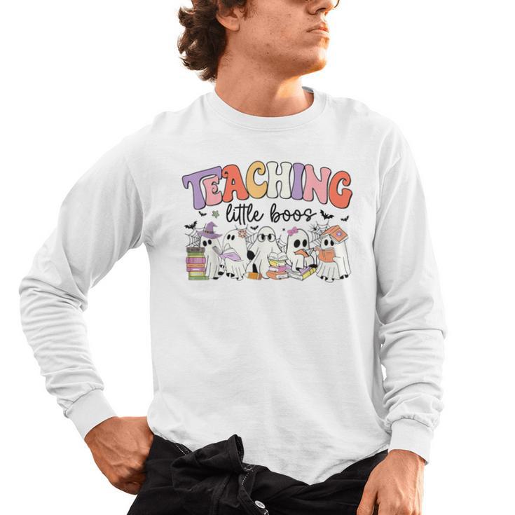 Teaching My Little Boos Teacher Ghost Teacher Halloween For Men Women Kids Men's Long Sleeve T-Shirt
