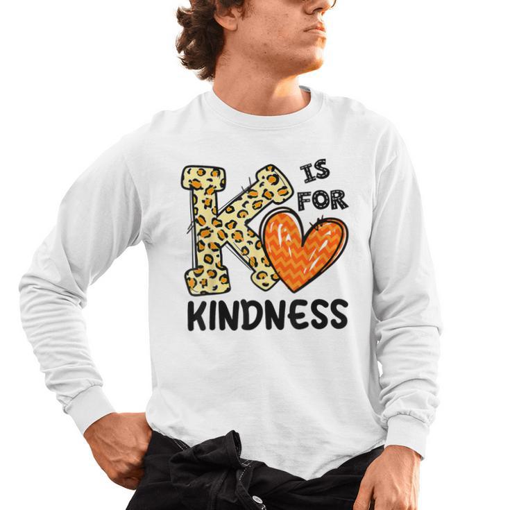 Unity Day K Is For Kindness Anti Bullying Orange Teacher Men Women Kids Men's Long Sleeve T-Shirt