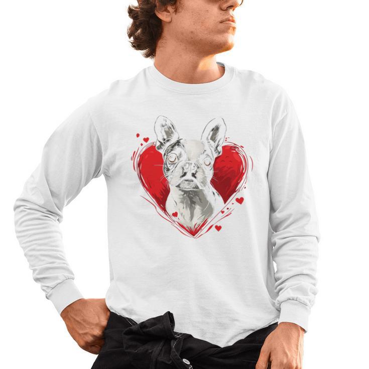 Valentine's Day Boston Terrier Dog Men's Long Sleeve T-Shirt