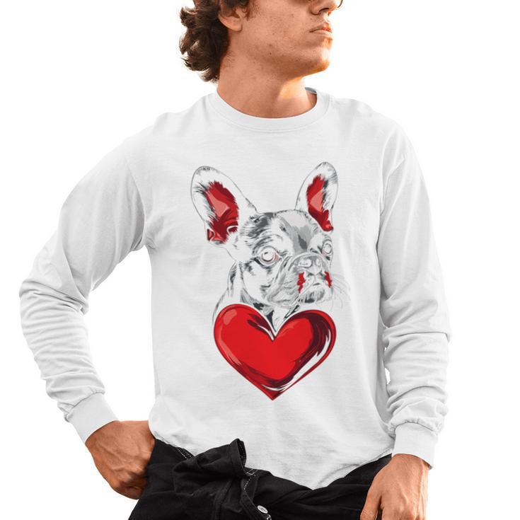 Valentine's Day Boston Terrier Dog Vector Men's Long Sleeve T-Shirt