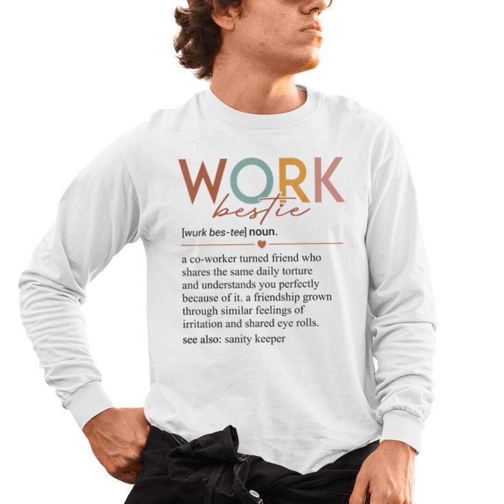 Vintage Work Bestie Definition Teachers Nurses Boss Women Men's Long Sleeve T-Shirt