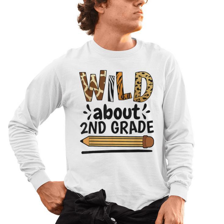 Wild About 2Nd Grade School Grade Teacher Men's Long Sleeve T-Shirt