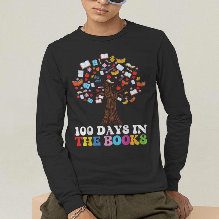 100 Days In The Books Reading Teacher 100th Day Of School Men's Long Sleeve T-Shirt, funny gift 100 Days In The Books Reading Teacher 100th Day Of School Men's Long Sleeve T-Shirt, funny gift