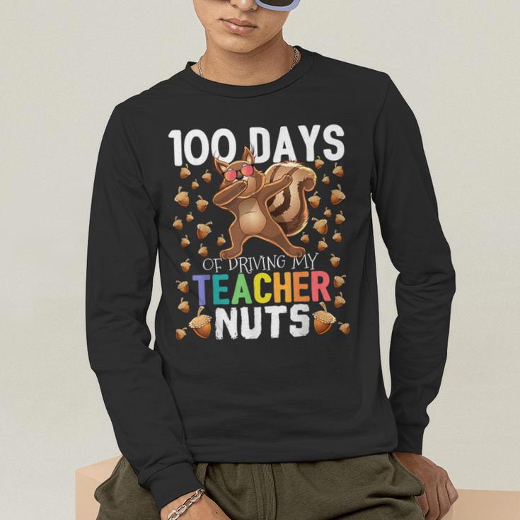 100 Days Of Driving My Teacher Nuts Dabbing Squirrel School Men's Long Sleeve T-Shirt, funny gift 100 Days Of Driving My Teacher Nuts Dabbing Squirrel School Men's Long Sleeve T-Shirt, funny gift