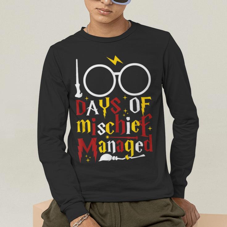 100 Days Of Mischief Managed Teacher Kid 100th Day Of School Men's Long Sleeve T-Shirt, funny gift 100 Days Of Mischief Managed Teacher Kid 100th Day Of School Men's Long Sleeve T-Shirt, funny gift