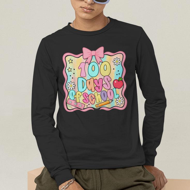 100 Days Of School Preppy 100th Day Of School Teacher Kids Men's Long Sleeve T-Shirt, funny gift 100 Days Of School Preppy 100th Day Of School Teacher Kids Men's Long Sleeve T-Shirt, funny gift