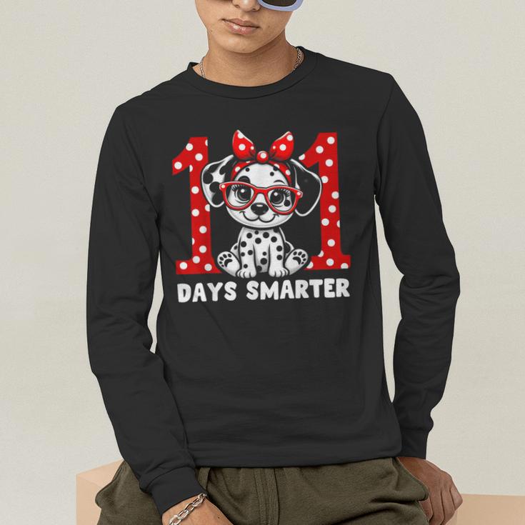 100 Days Smarter 101st Day School Dalmatian Dog Teacher Kids Men's Long Sleeve T-Shirt, funny gift