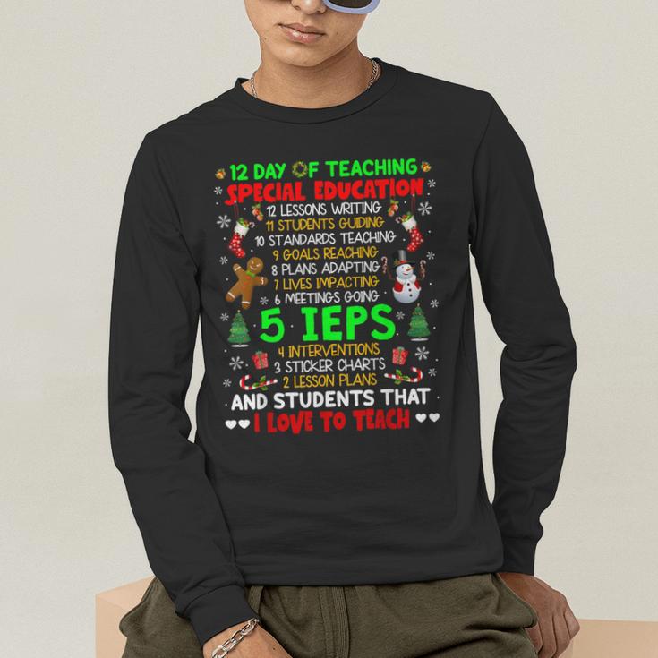12 Days Of Teaching Special Education IEPS SPED Teacher Xmas Men's Long Sleeve T-Shirt, funny gift 12 Days Of Teaching Special Education IEPS SPED Teacher Xmas Men's Long Sleeve T-Shirt, funny gift