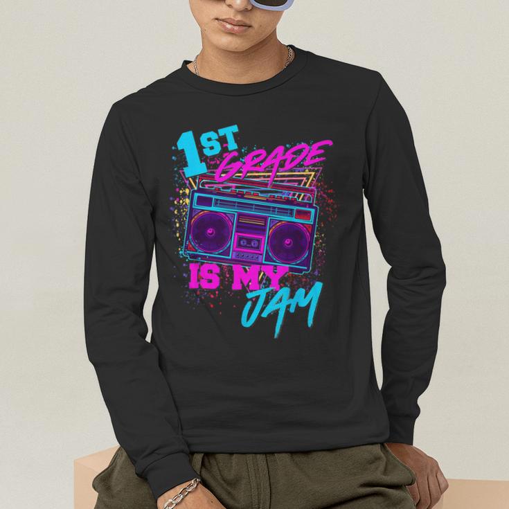 1st Grade Is My Jam Vintage 80s 80's Teacher Student Retro Men's Long Sleeve T-Shirt, funny gift 1st Grade Is My Jam Vintage 80s 80's Teacher Student Retro Men's Long Sleeve T-Shirt, funny gift