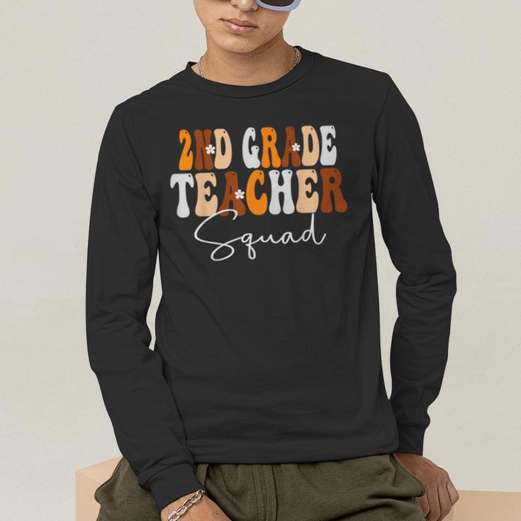 2nd Grade Teacher Squad Cute Women Groovy Fall Autumn Lovers Men's Long Sleeve T-Shirt, funny gift 2nd Grade Teacher Squad Cute Women Groovy Fall Autumn Lovers Men's Long Sleeve T-Shirt, funny gift