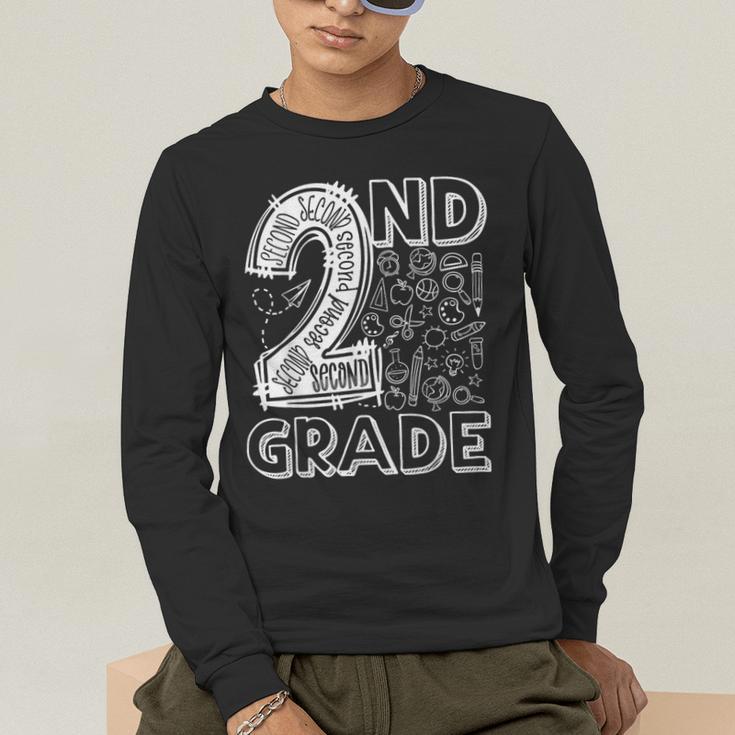 2nd Grade Typography Team 2nd Grade Teacher Back To School Men's Long Sleeve T-Shirt, funny gift 2nd Grade Typography Team 2nd Grade Teacher Back To School Men's Long Sleeve T-Shirt, funny gift