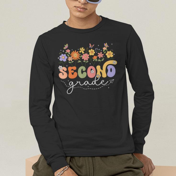 2nd Second Grade Teacher Wildflower Back To School Floral Men's Long Sleeve T-Shirt, funny gift 2nd Second Grade Teacher Wildflower Back To School Floral Men's Long Sleeve T-Shirt, funny gift