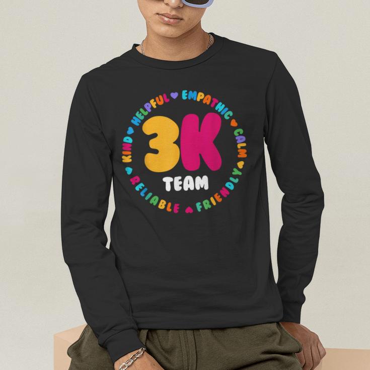3K Team & Teacher Squad Threes Crew PreK Elementary Team Men's Long Sleeve T-Shirt, funny gift 3K Team & Teacher Squad Threes Crew PreK Elementary Team Men's Long Sleeve T-Shirt, funny gift