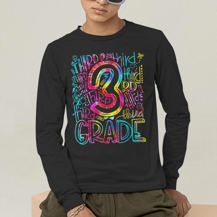 3rd Grade Typography Team Third Grade Teacher Back To School Men's Long Sleeve T-Shirt, funny gift