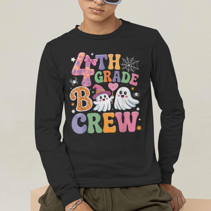 4th Grade Boo Crew Fourth Grade Teacher Kids Happy Halloween Men's Long Sleeve T-Shirt, funny gift