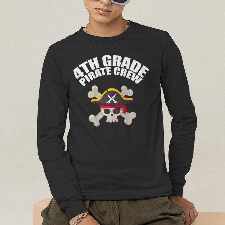 4th Grade Pirate Crew Halloween Costume Cool Teacher Student Men's Long Sleeve T-Shirt, funny gift