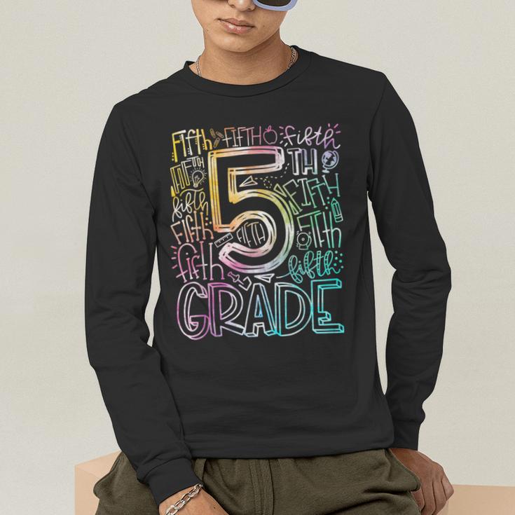 5th Grade Typography Team Fifth Grade Teacher Back To School Men's Long Sleeve T-Shirt, funny gift