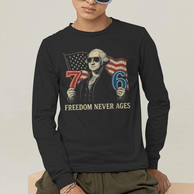 6-7 7-6 George Washington Freedom For Teachers Men's Long Sleeve T-Shirt, funny gift