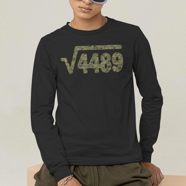 6 7 Army Pattern Meme Square Root 4489 Slang Math Teacher Men's Long Sleeve T-Shirt, funny gift