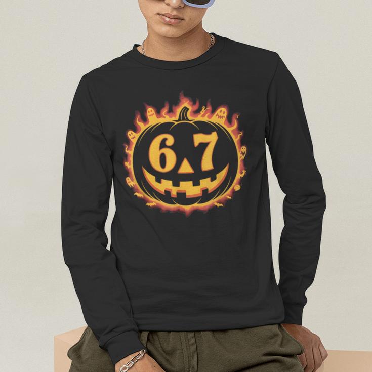 6 7 Meme Halloween Pumpkin Costume For Student Teacher Men's Long Sleeve T-Shirt, funny gift 6 7 Meme Halloween Pumpkin Costume For Student Teacher Men's Long Sleeve T-Shirt, funny gift