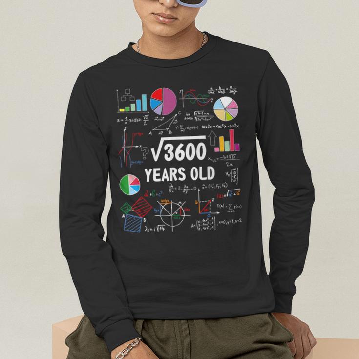 60 Year Old Math Teacher Square Root Of 3600 60th Birthday Men's Long Sleeve T-Shirt, funny gift 60 Year Old Math Teacher Square Root Of 3600 60th Birthday Men's Long Sleeve T-Shirt, funny gift