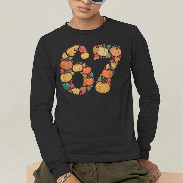 67 6 7 Fall Leaves For Teachers 67 Teacher Men's Long Sleeve T-Shirt, funny gift