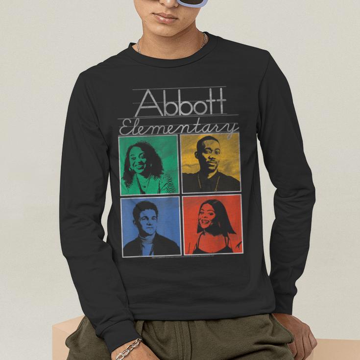 Abbott Elementary Colorful Pop Art Teachers TV Show Men's Long Sleeve T-Shirt, funny gift
