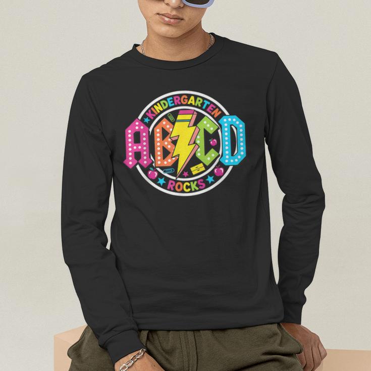 ABCD Kindergarten Rocks Back To School Teachers Students Men's Long Sleeve T-Shirt, funny gift ABCD Kindergarten Rocks Back To School Teachers Students Men's Long Sleeve T-Shirt, funny gift