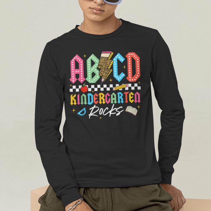 ABCD Kindergarten Rocks Pencil Lightning Teachers Rock Boys Men's Long Sleeve T-Shirt, funny gift ABCD Kindergarten Rocks Pencil Lightning Teachers Rock Boys Men's Long Sleeve T-Shirt, funny gift