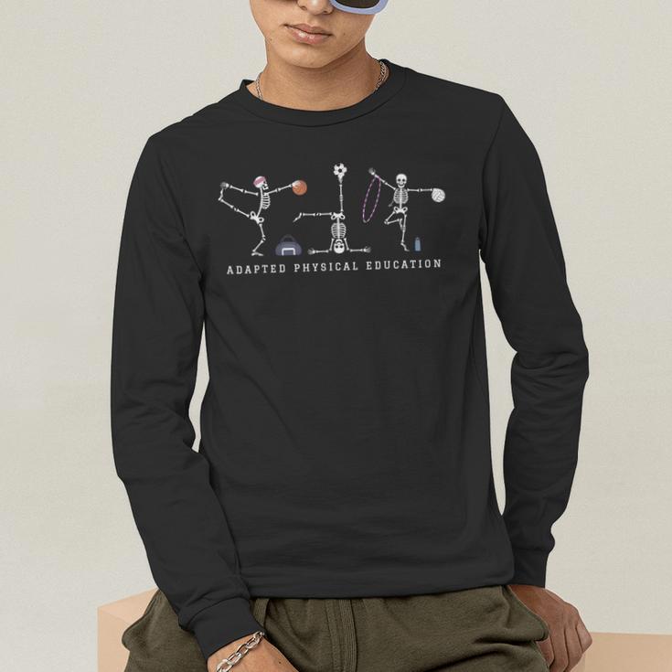 Adapted Physical Education Teacher Skeleton Sports Phys Ed Men's Long Sleeve T-Shirt, funny gift