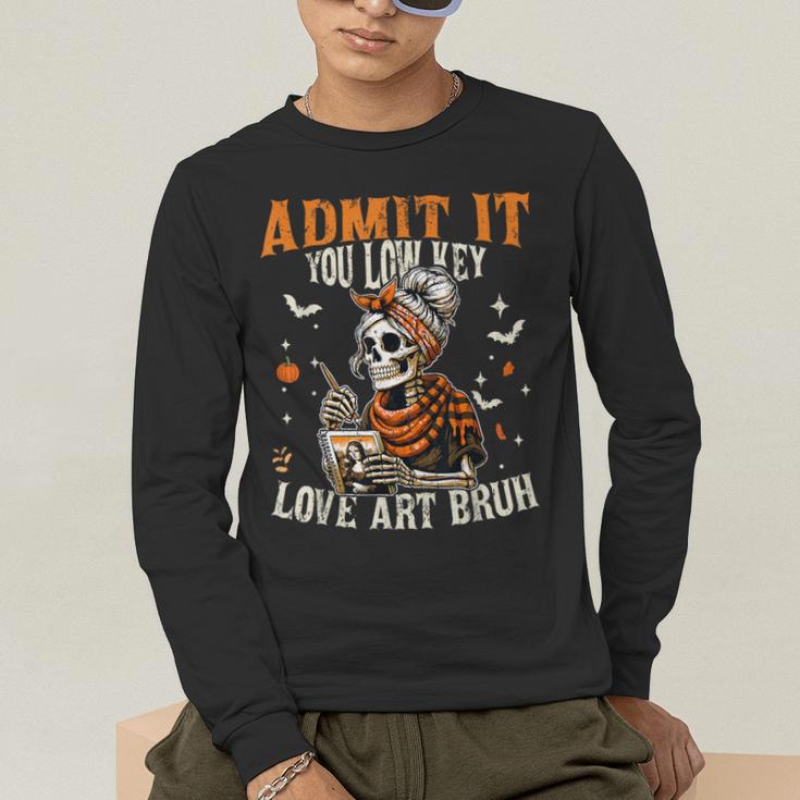 Admit It You Low Key Love Art Bruh Halloween Art Teacher Men's Long Sleeve T-Shirt, funny gift Admit It You Low Key Love Art Bruh Halloween Art Teacher Men's Long Sleeve T-Shirt, funny gift