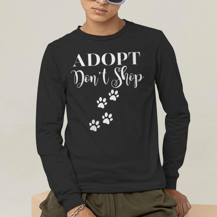 Adopt Animals Don't Shop For Them Men's Long Sleeve T-Shirt, funny gift