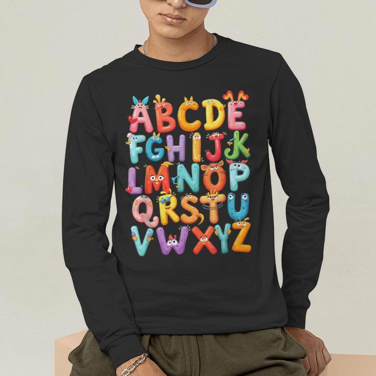 Alphabet A-Z ABC Kids Back To School Pre K Teachers Men's Long Sleeve T-Shirt, funny gift Alphabet A-Z ABC Kids Back To School Pre K Teachers Men's Long Sleeve T-Shirt, funny gift