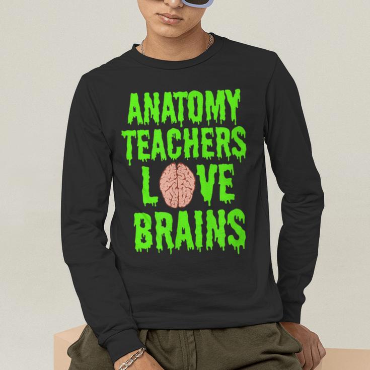 Anatomy Teachers Love Brains Halloween Teacher Costume Shirt Men's Long Sleeve T-Shirt, funny gift Anatomy Teachers Love Brains Halloween Teacher Costume Shirt Men's Long Sleeve T-Shirt, funny gift