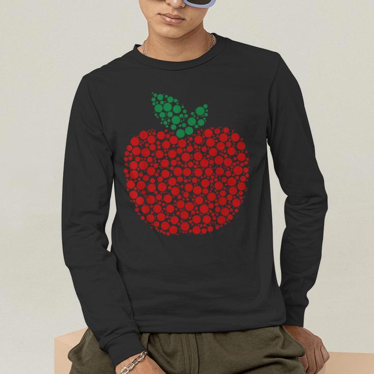 Apple Dot Pattern Art Teacher Appreciation Men Women Humor Men's Long Sleeve T-Shirt, funny gift Apple Dot Pattern Art Teacher Appreciation Men Women Humor Men's Long Sleeve T-Shirt, funny gift