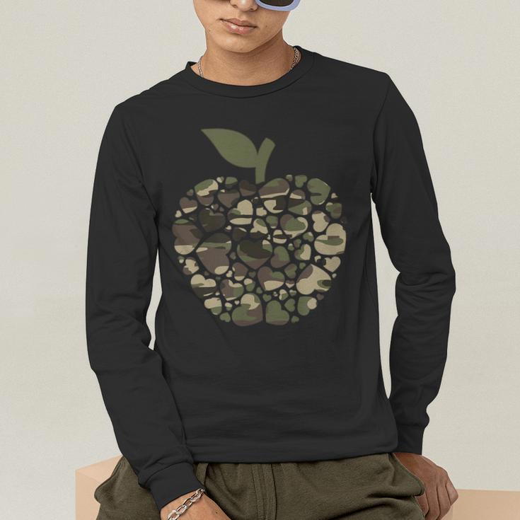 Apple Hearts Teacher Camouflage Clothing School Camo Apple For Men Women Girls Kids Men's Long Sleeve T-Shirt, funny gift Apple Hearts Teacher Camouflage Clothing School Camo Apple For Men Women Girls Kids Men's Long Sleeve T-Shirt, funny gift