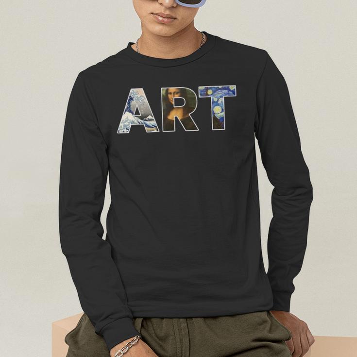 Art Artist Painting Teacher T Shirt Mona Lisa Great Wave For Men Women Men's Long Sleeve T-Shirt, funny gift Art Artist Painting Teacher T Shirt Mona Lisa Great Wave For Men Women Men's Long Sleeve T-Shirt, funny gift