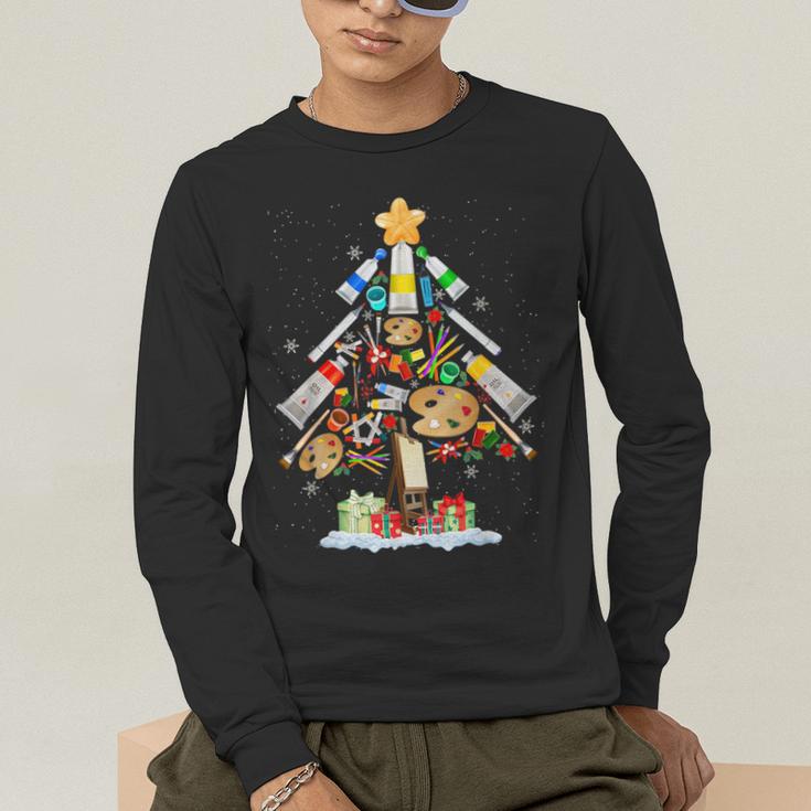 Art Christmas Tree Merry Christmas Artist Art Teacher Men's Long Sleeve T-Shirt, funny gift Art Christmas Tree Merry Christmas Artist Art Teacher Men's Long Sleeve T-Shirt, funny gift