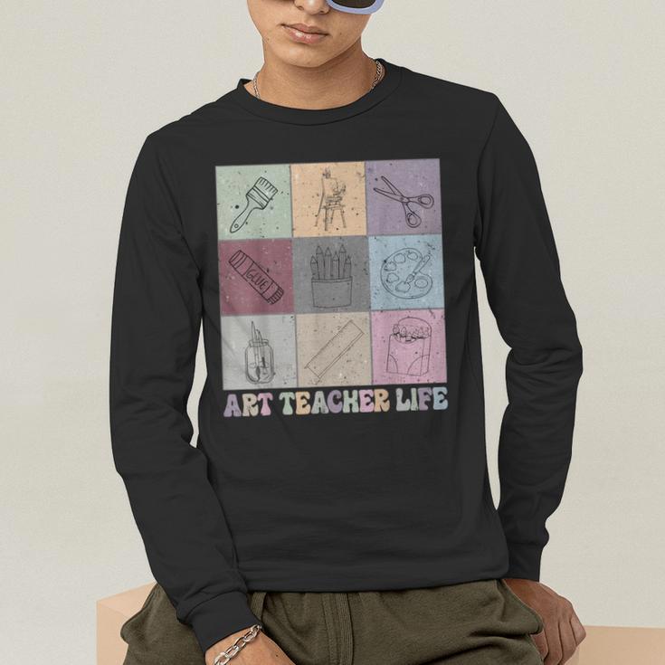 Art Teacher Life Retro Groovy Teaching Future Artists Men's Long Sleeve T-Shirt, funny gift Art Teacher Life Retro Groovy Teaching Future Artists Men's Long Sleeve T-Shirt, funny gift