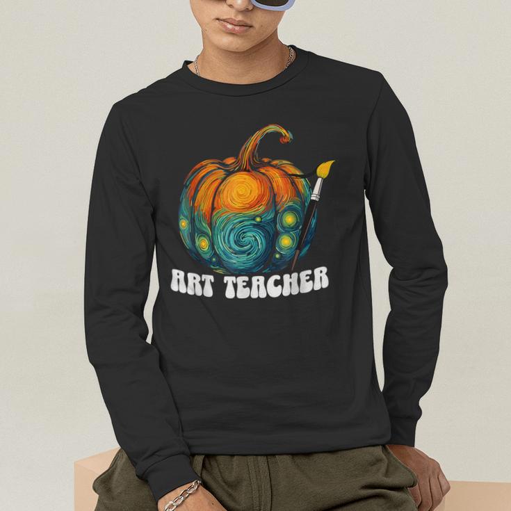 Art Teacher Pumpkin Halloween Night Men Women Men's Long Sleeve T-Shirt, funny gift