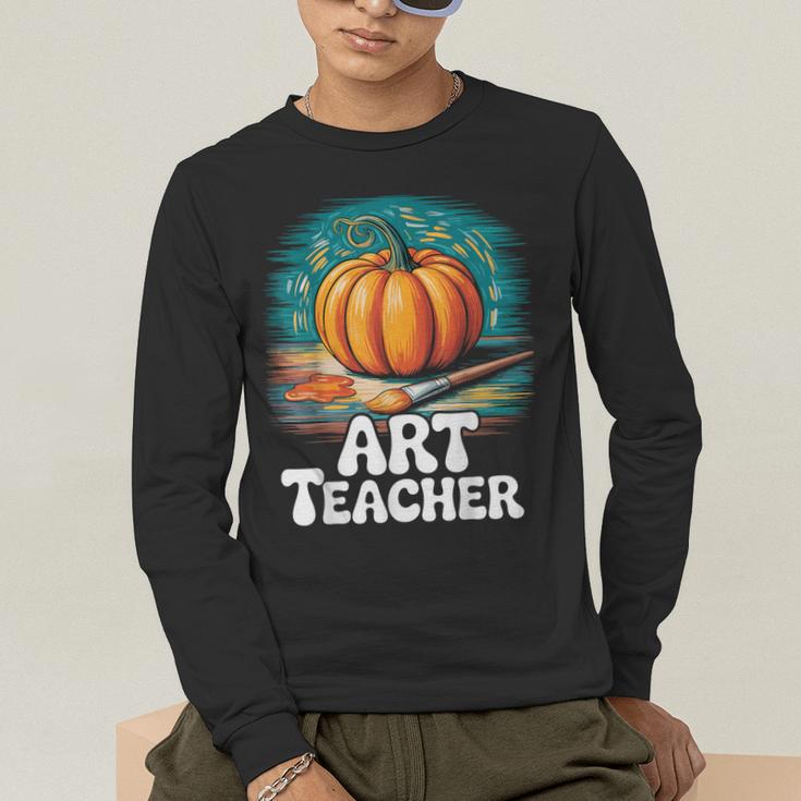 Art Teacher Pumpkin Painting Halloween Costume Men's Long Sleeve T-Shirt, funny gift Art Teacher Pumpkin Painting Halloween Costume Men's Long Sleeve T-Shirt, funny gift