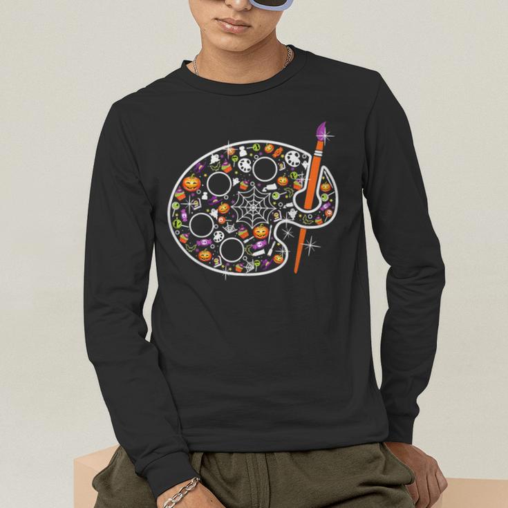 Art Teacher Pumpkin Scary Halloween Costume Men Women Men's Long Sleeve T-Shirt, funny gift